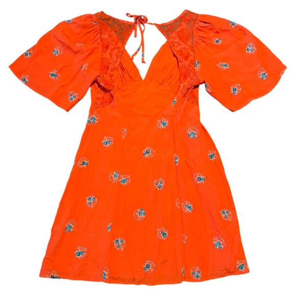 Free People Mocking Bird open back Mini dress Size 0 EUC - Picture 4 of 8